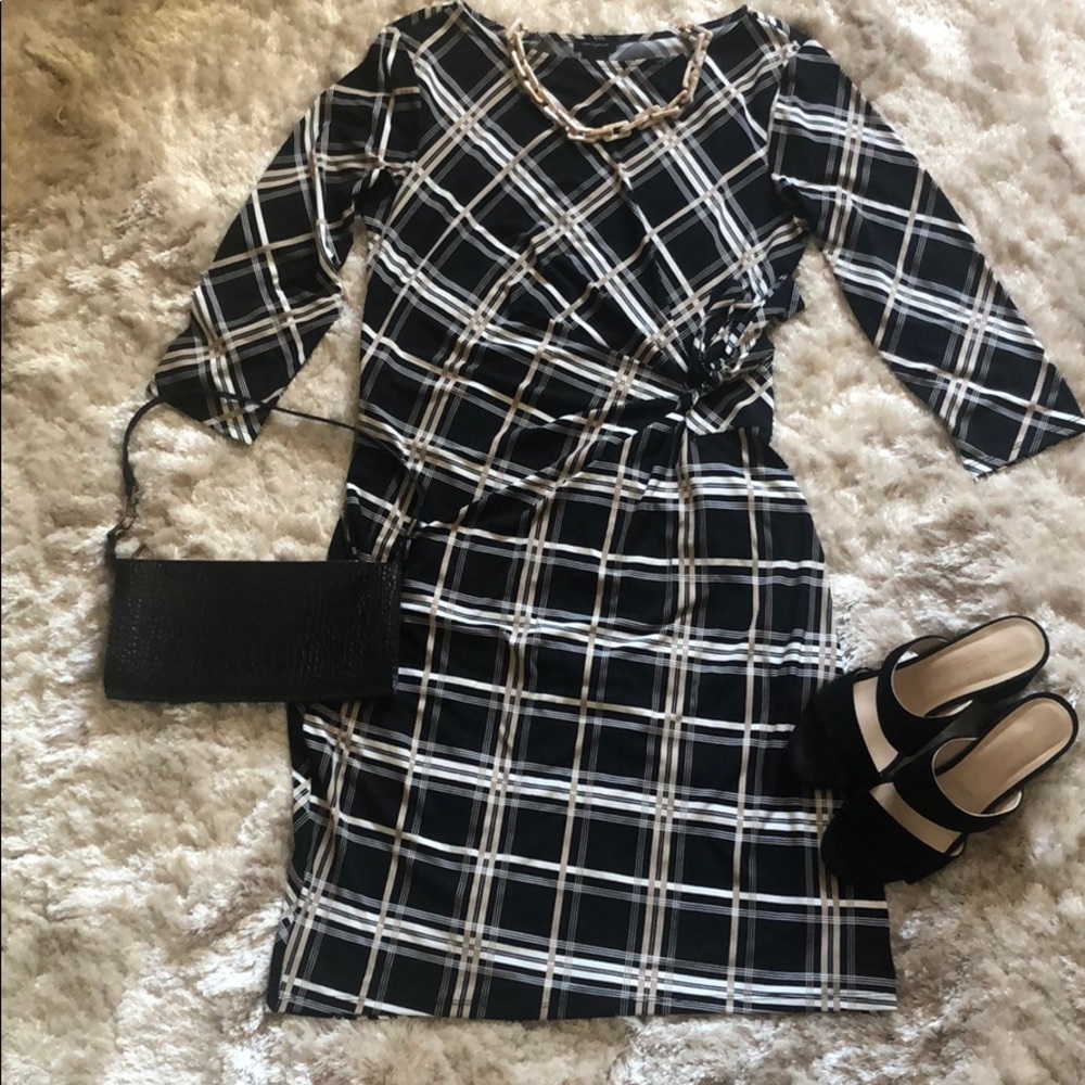 Classy Ann Taylor windowpane dress